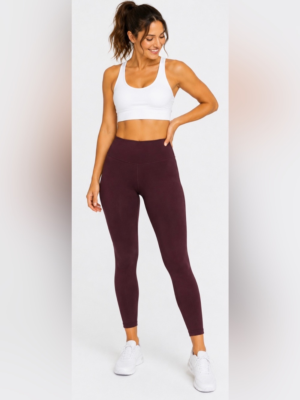 447 Paragon High Rise Maroon Leggings Women’s Compression Activewear